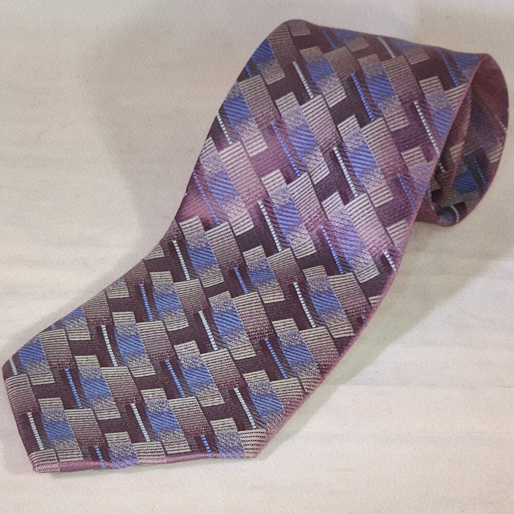 J. Farrar Men's Silk Purple Multi Color Necktie